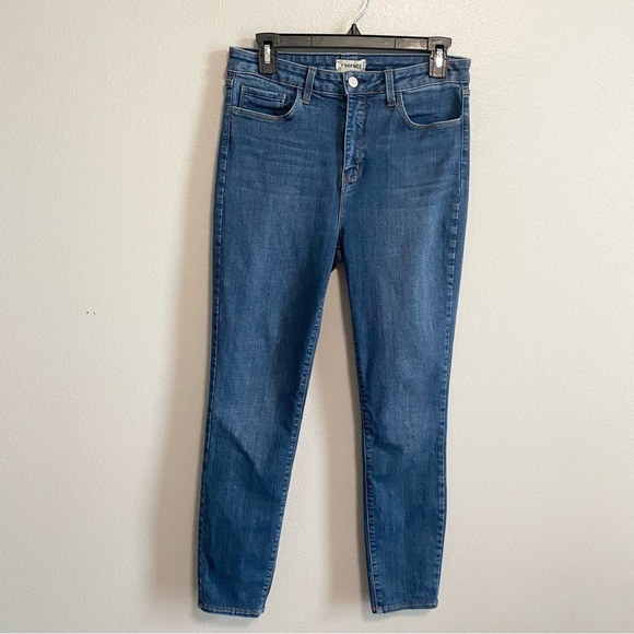 L'AGENCE Medium Wash High Rise Stretch Skinny Margot Jeans Size 30 - Picture 2 of 7